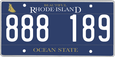 RI license plate 888189