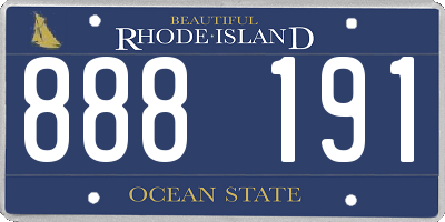 RI license plate 888191