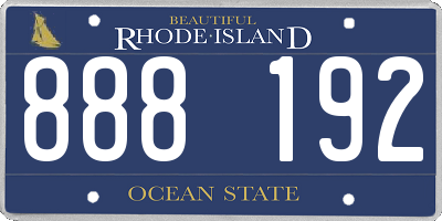 RI license plate 888192
