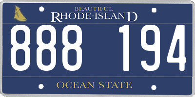 RI license plate 888194