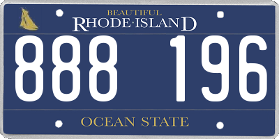 RI license plate 888196