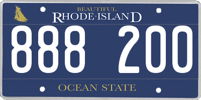 RI license plate 888200
