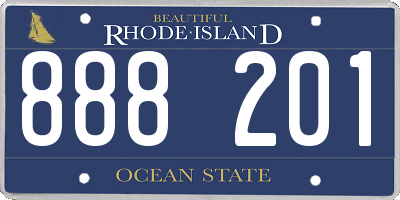 RI license plate 888201