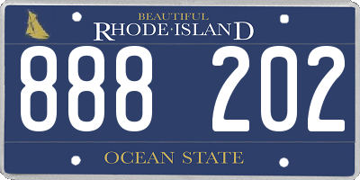 RI license plate 888202