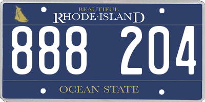 RI license plate 888204