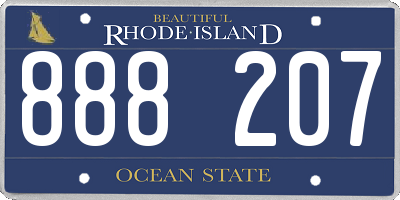 RI license plate 888207