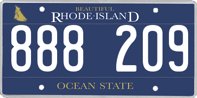 RI license plate 888209