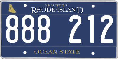 RI license plate 888212