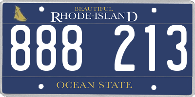RI license plate 888213