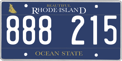 RI license plate 888215