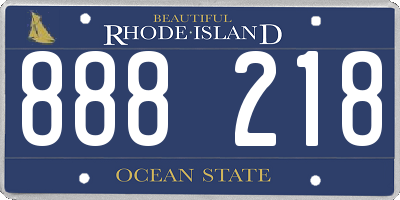 RI license plate 888218