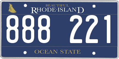 RI license plate 888221