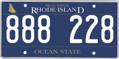 RI license plate 888228