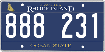 RI license plate 888231