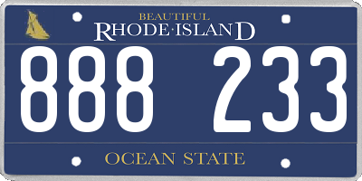 RI license plate 888233