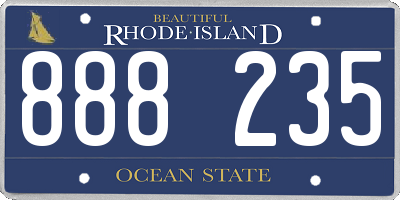 RI license plate 888235