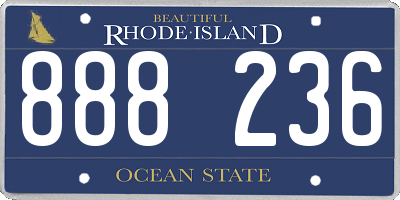 RI license plate 888236