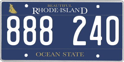 RI license plate 888240