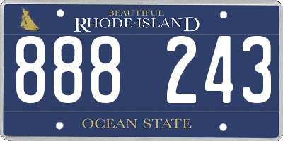 RI license plate 888243