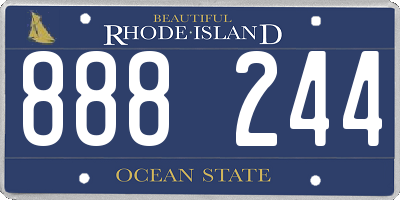 RI license plate 888244