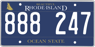 RI license plate 888247