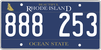 RI license plate 888253
