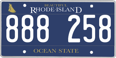 RI license plate 888258