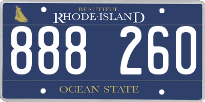 RI license plate 888260