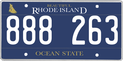 RI license plate 888263