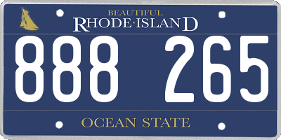RI license plate 888265