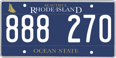 RI license plate 888270