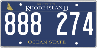 RI license plate 888274