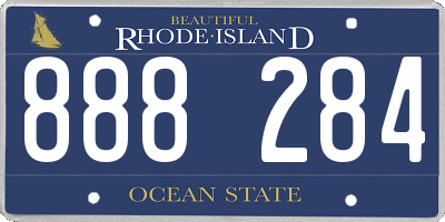 RI license plate 888284