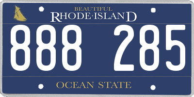 RI license plate 888285