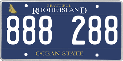 RI license plate 888288