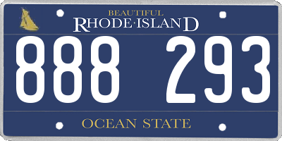 RI license plate 888293