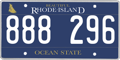 RI license plate 888296