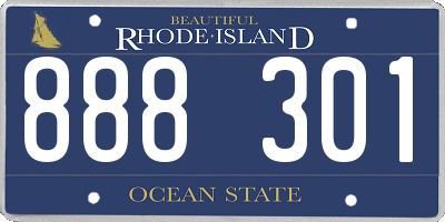 RI license plate 888301