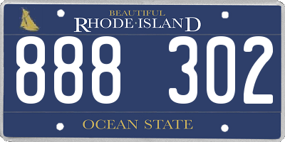 RI license plate 888302