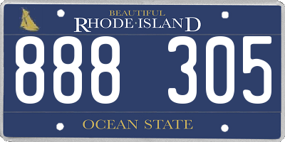 RI license plate 888305