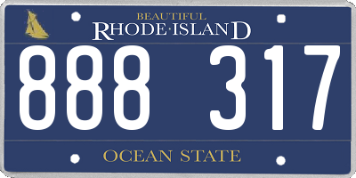 RI license plate 888317