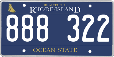 RI license plate 888322