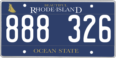 RI license plate 888326