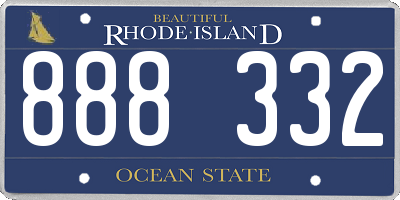RI license plate 888332