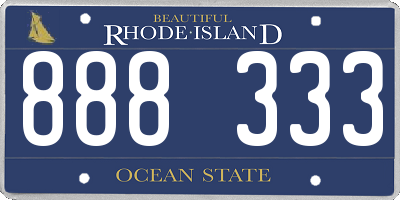 RI license plate 888333