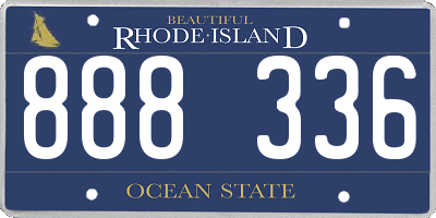 RI license plate 888336
