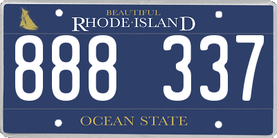 RI license plate 888337