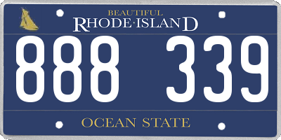 RI license plate 888339