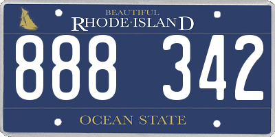 RI license plate 888342