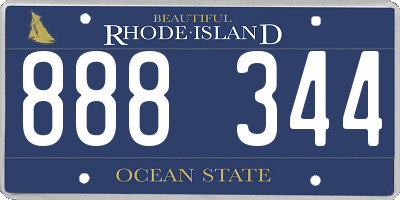 RI license plate 888344